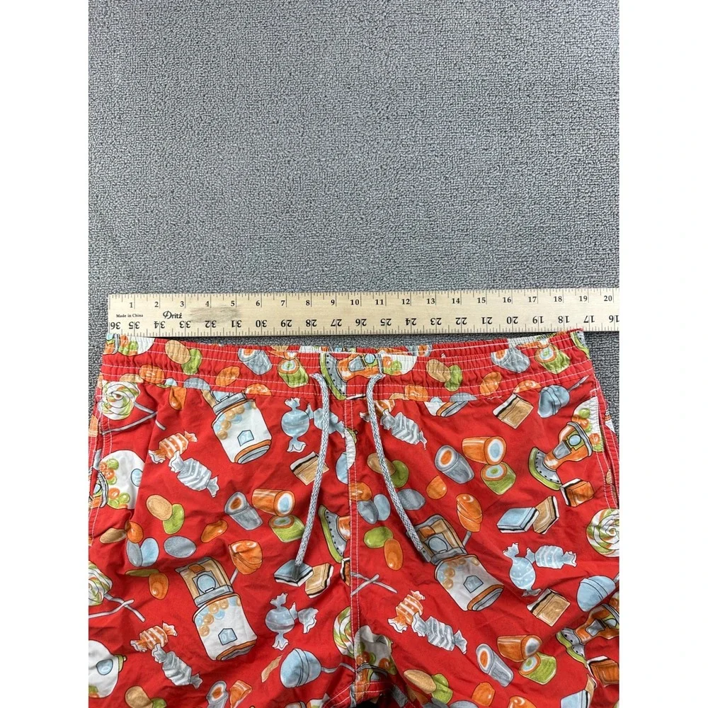 Vilebrequin‎ Swim Trunks Shorts Men XL Red Candy Print Elastic Waist Summer